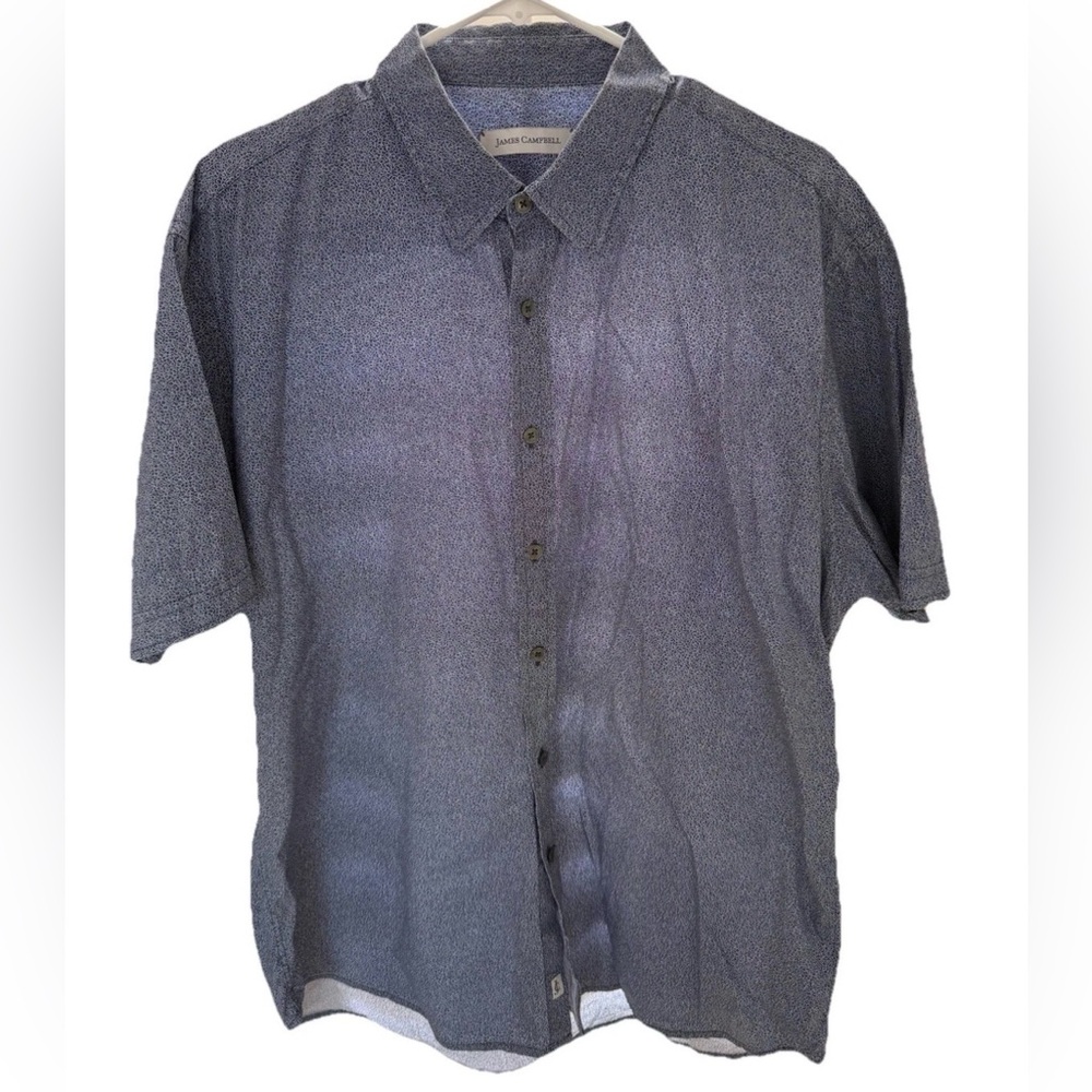 JAMES CAMPBELL MEN’S SHORT SLEEVE COLLARED BUTTON DOWN SHIRT FLORAL GEOMETRIC XL